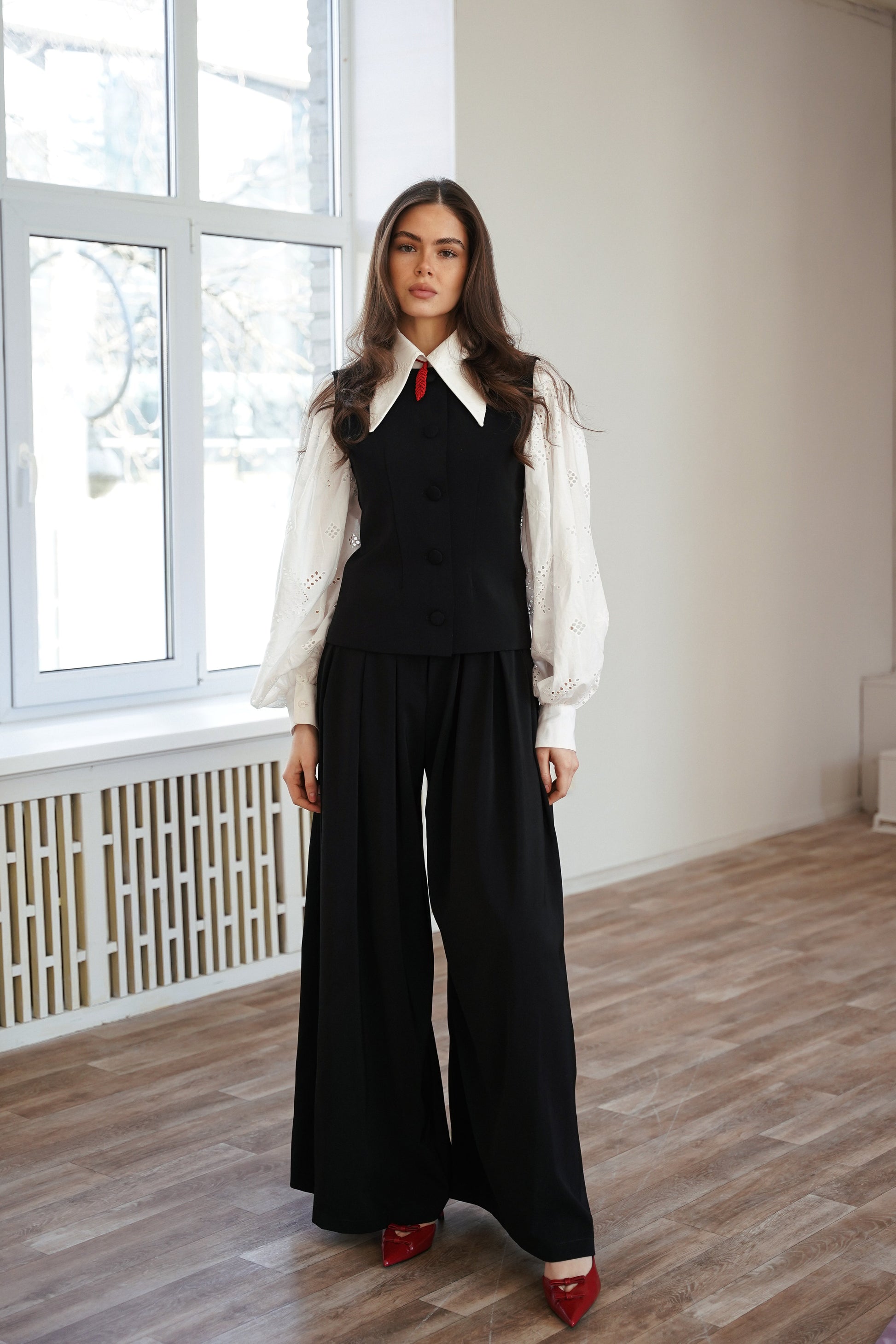 Жіночі штани палаццо чорні