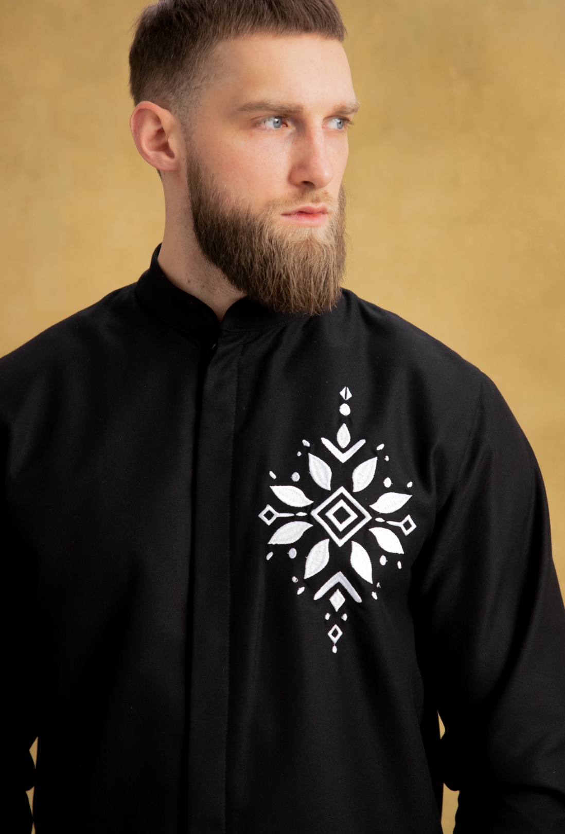 Чоловіча вишиванка чорна Синевір