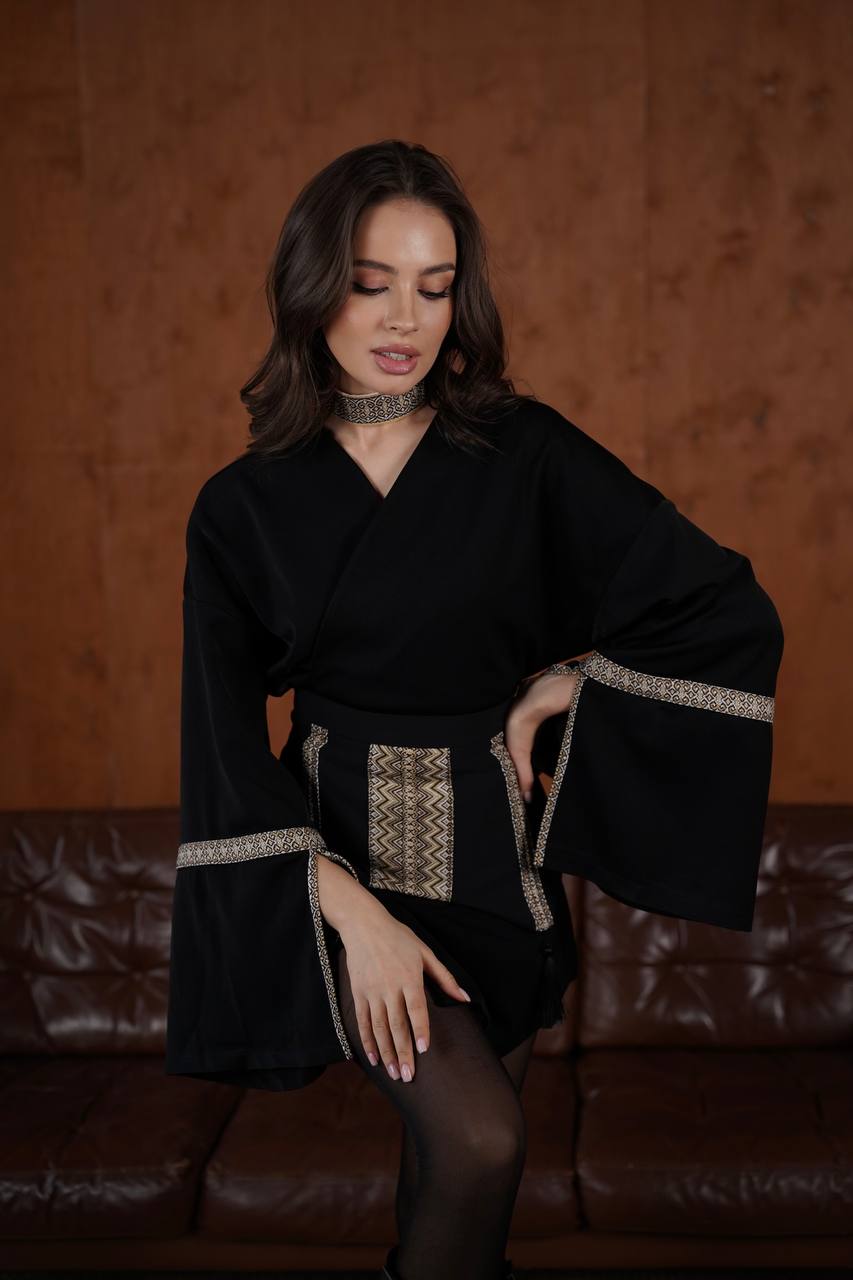 Kimono mini black Milena