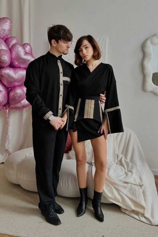 Black pair with embroidery