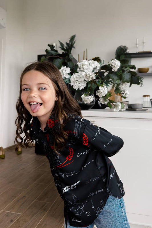 Дитяча сорочка чорна United by love