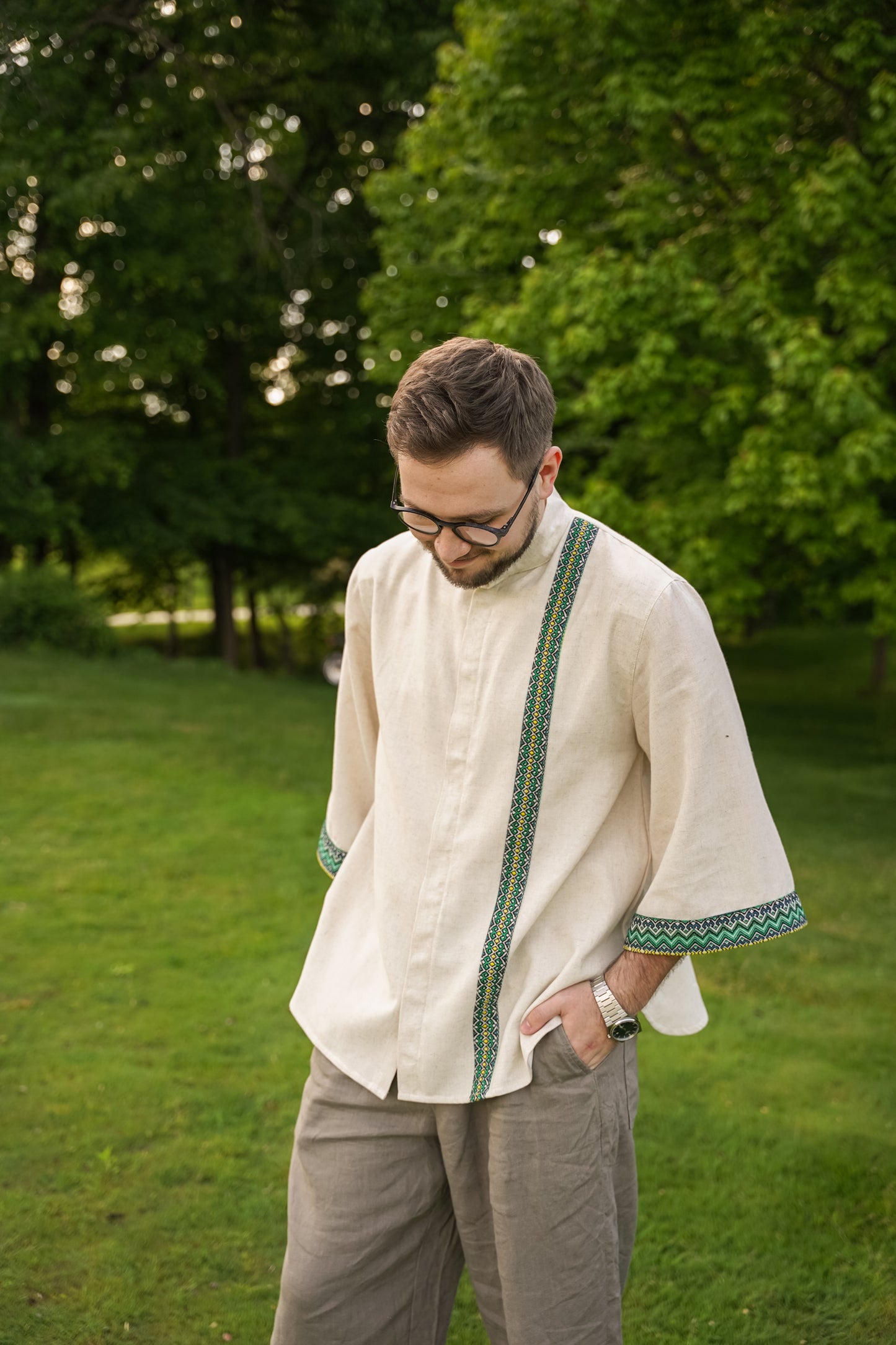 Чоловіче кімоно молочне Святогор