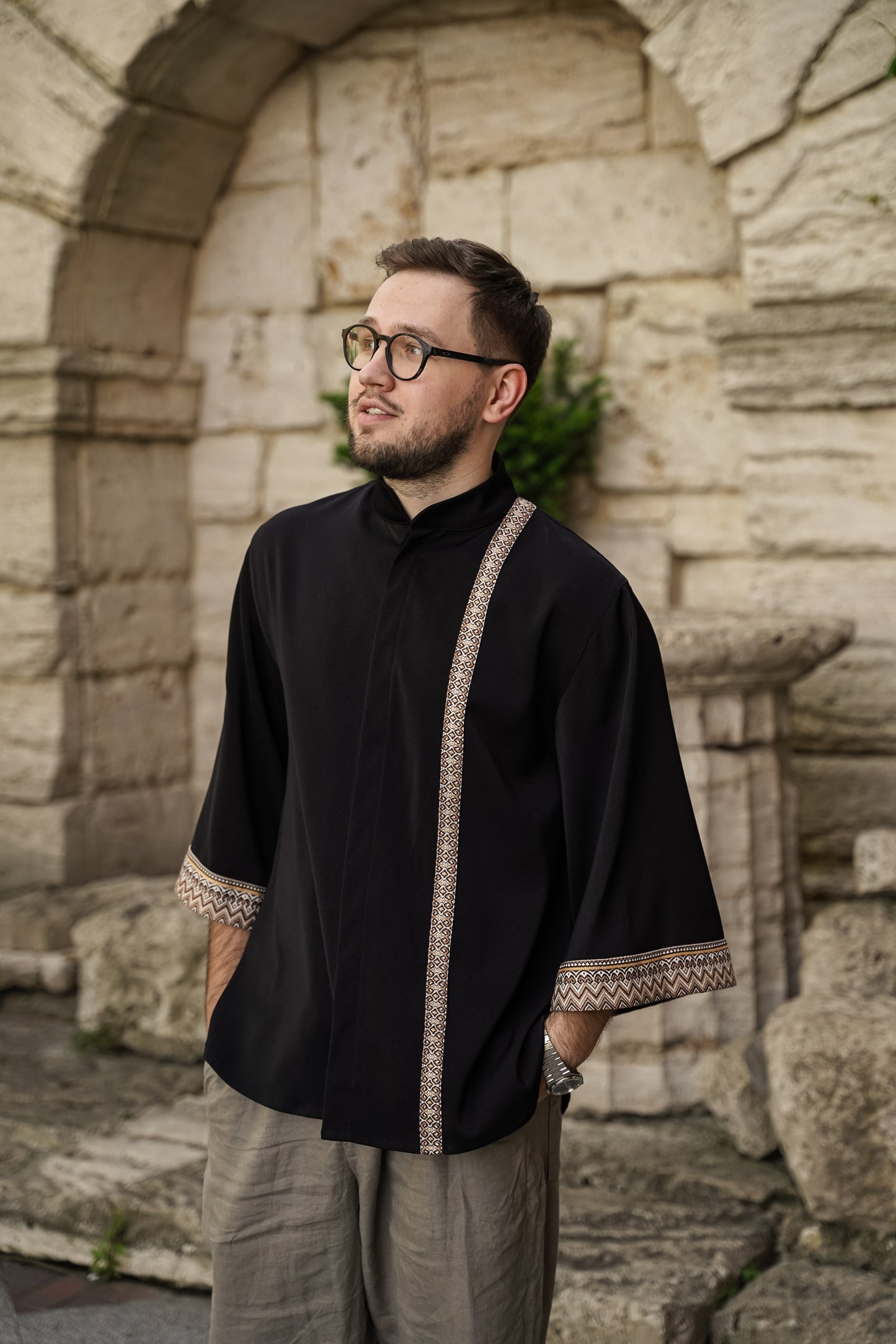 Men's black kimono Svyatogor