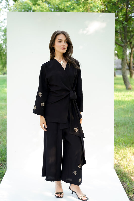Жіноче кімоно чорне Зорея