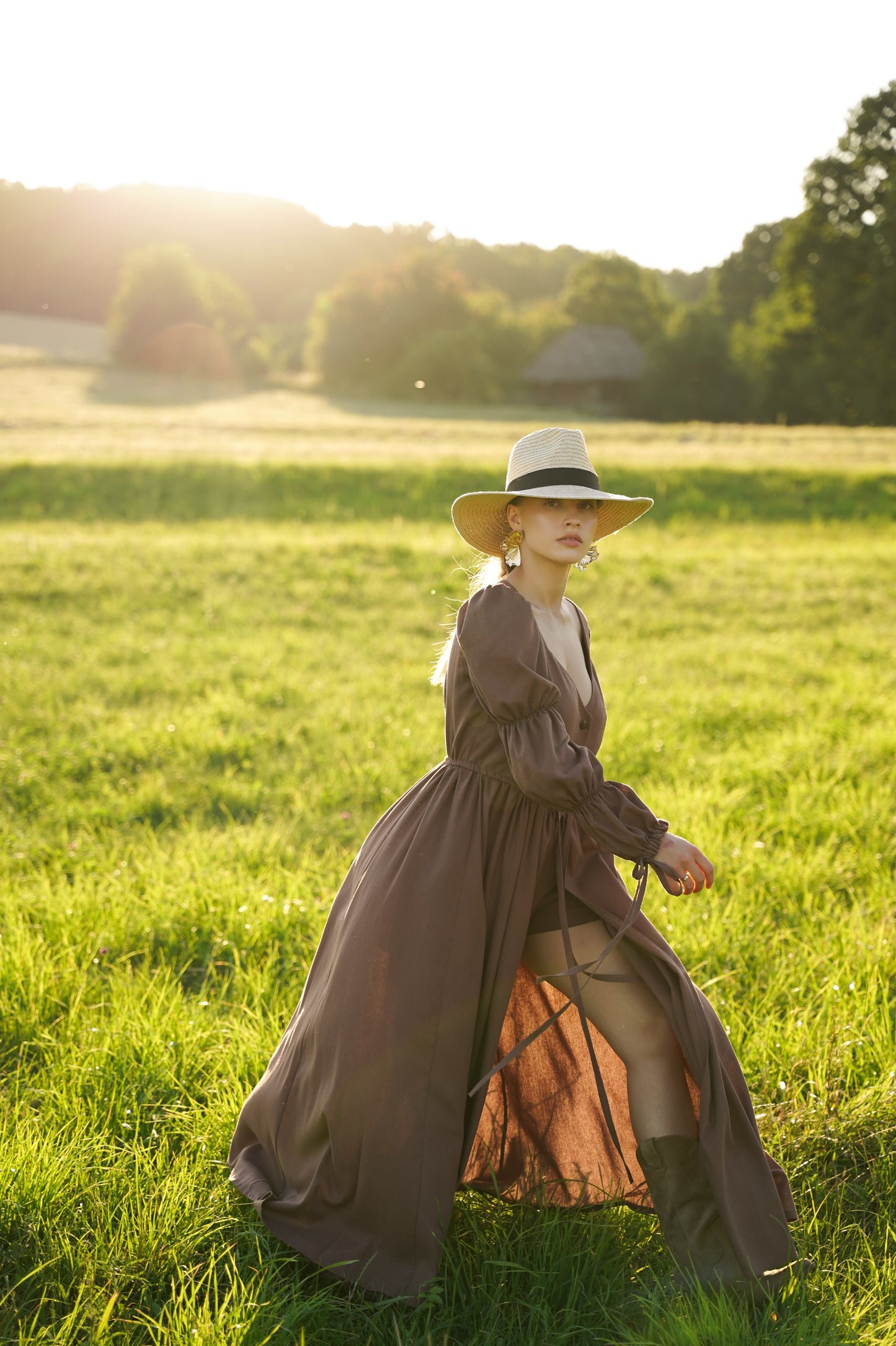 Сукня - накидка коричнева Вікторія