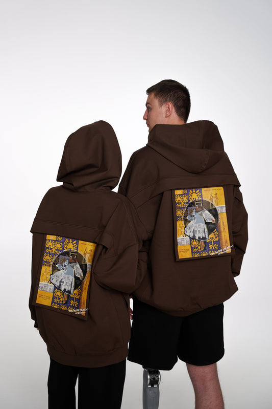 Чоловічий худі коричневий Вільна ненька