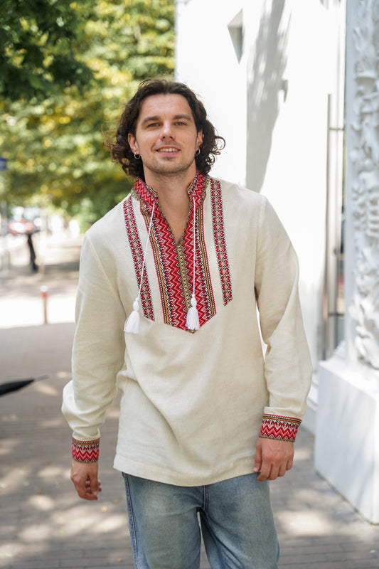 Men's black embroidered shirt Heritage