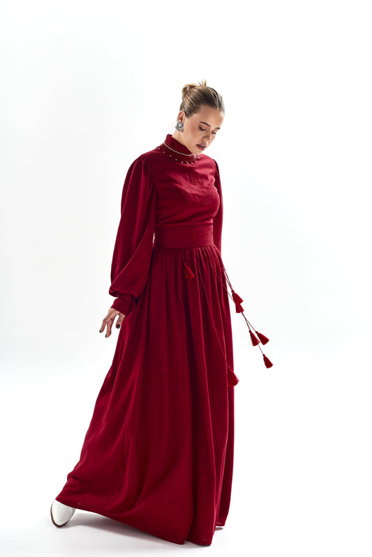 Burgundy dress Tree of Life