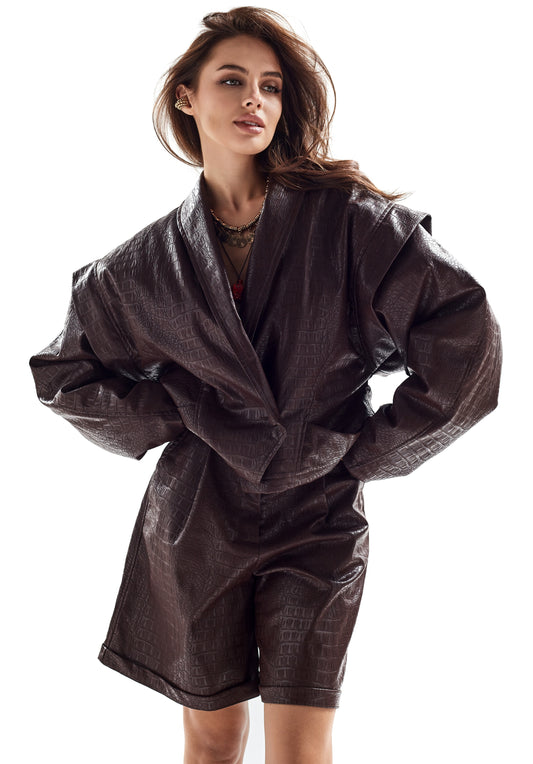 Women's burgundy bomber jacket Cora