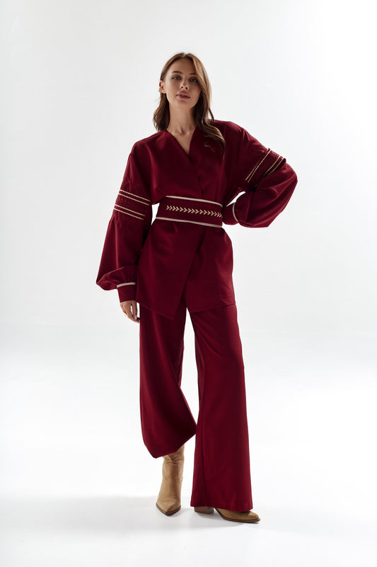 Women's burgundy suit Horizon