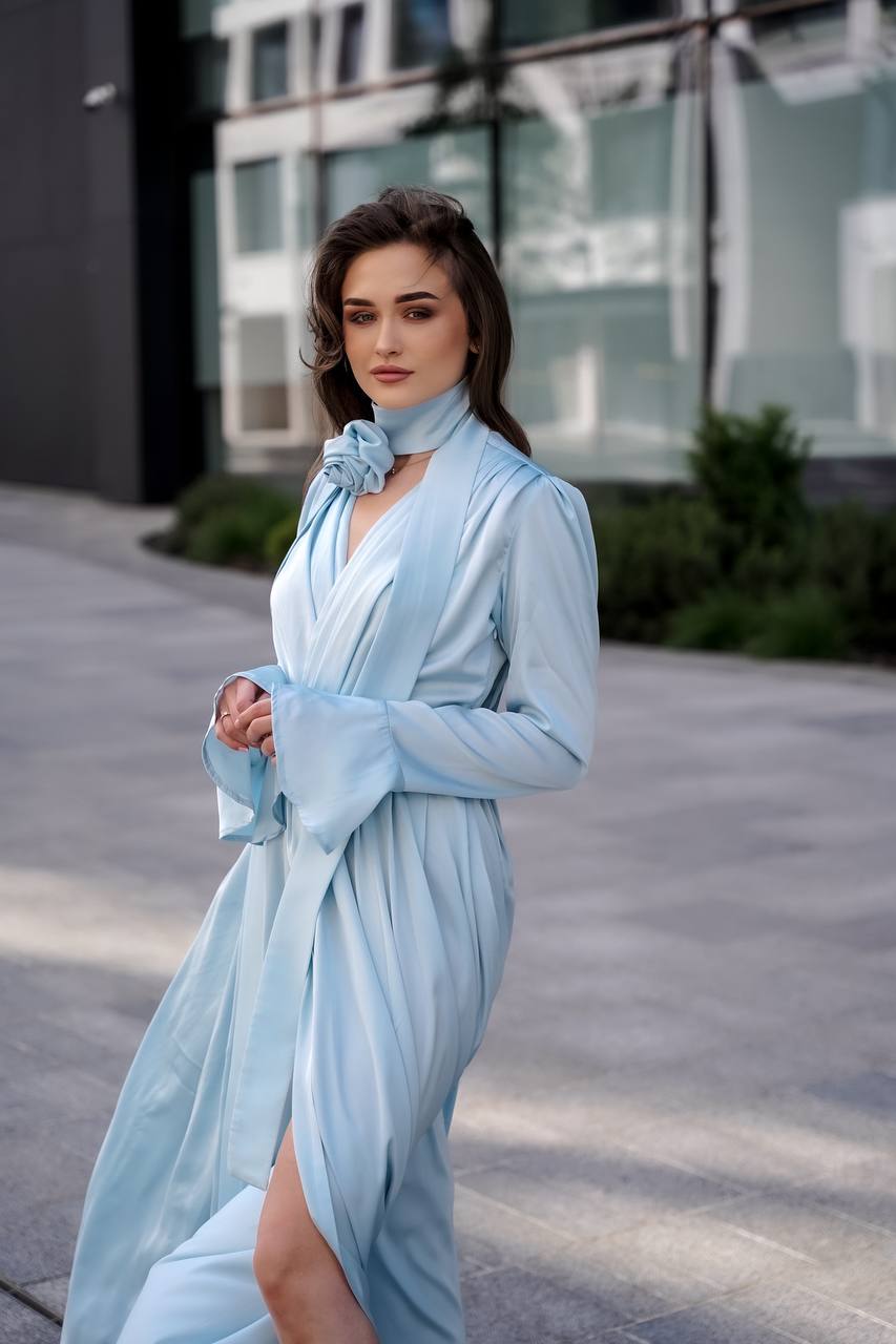 Сукня максі блакитна Мілано