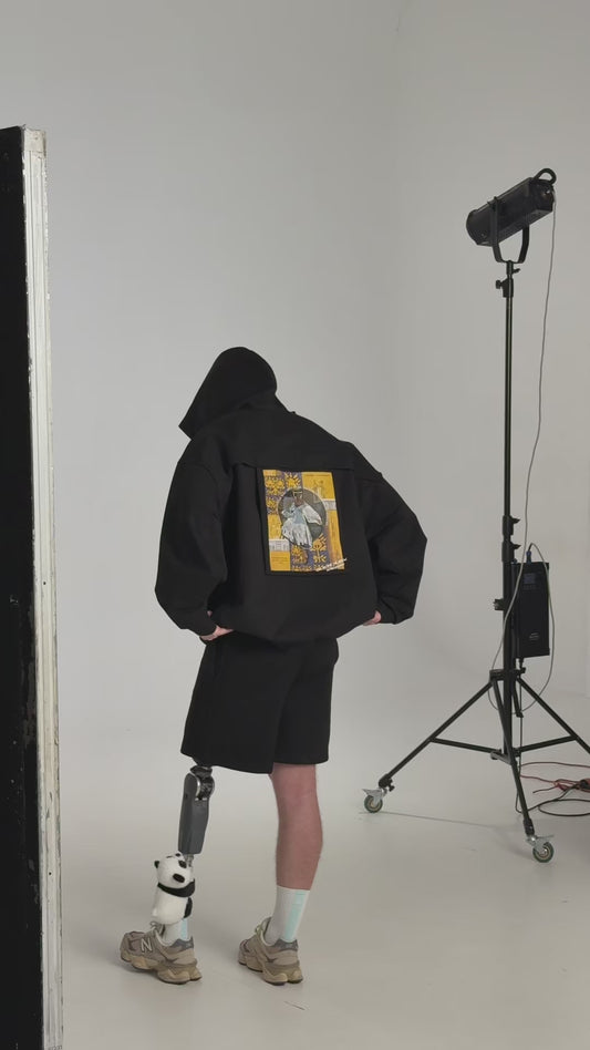 Чоловічий худі чорний Вільна ненька