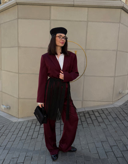 Жіночий костюм бордовий Мокко