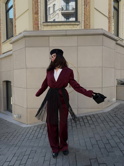 Жіночий костюм бордовий Мокко