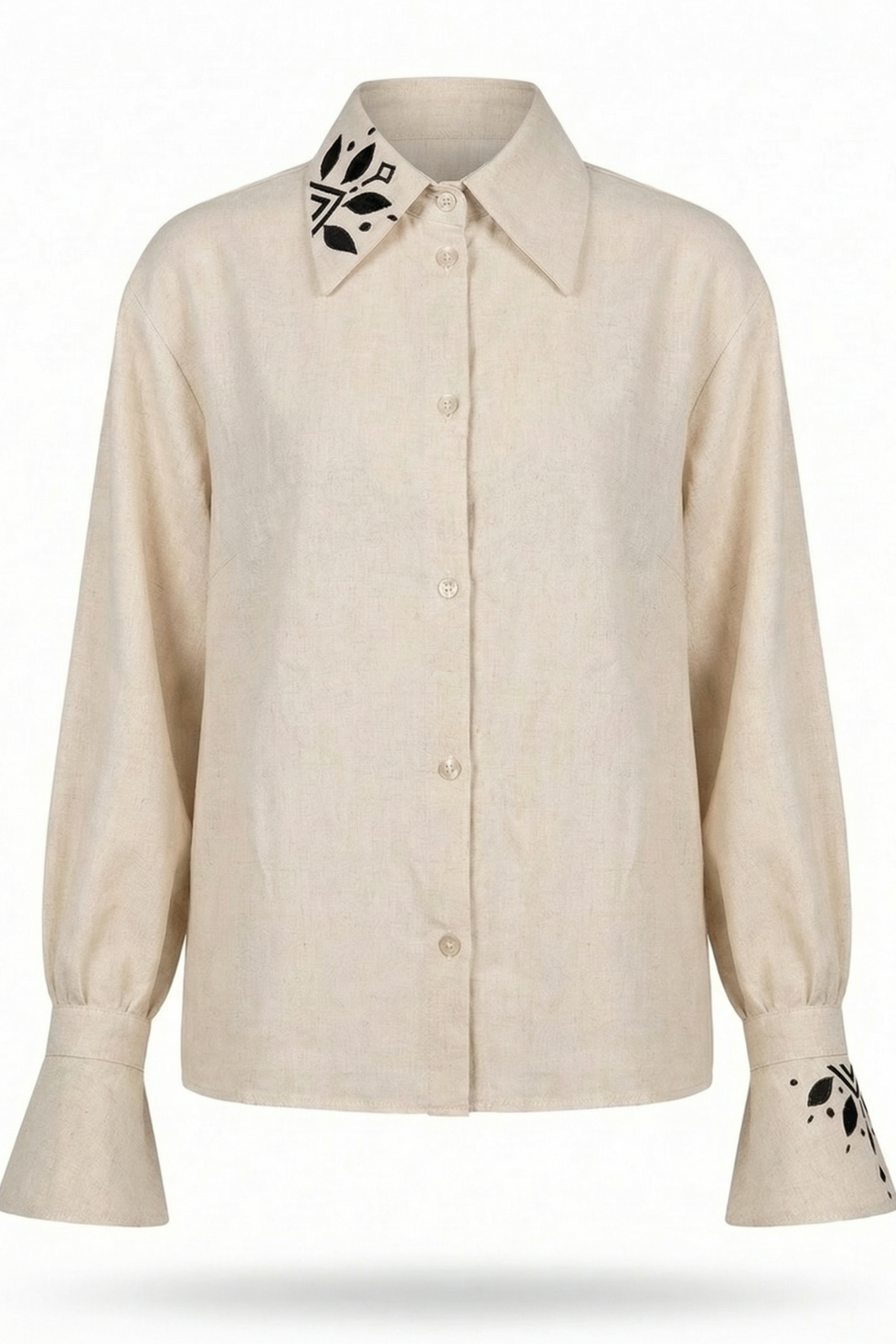 Жіноча сорочка Цвіт льону чорний