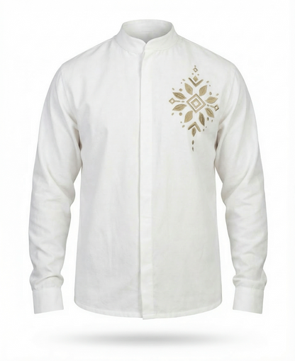 Чоловіча вишиванка молочна Синевір