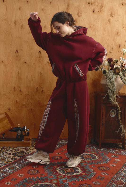 Women's Burgundy Tracksuit “Hart”