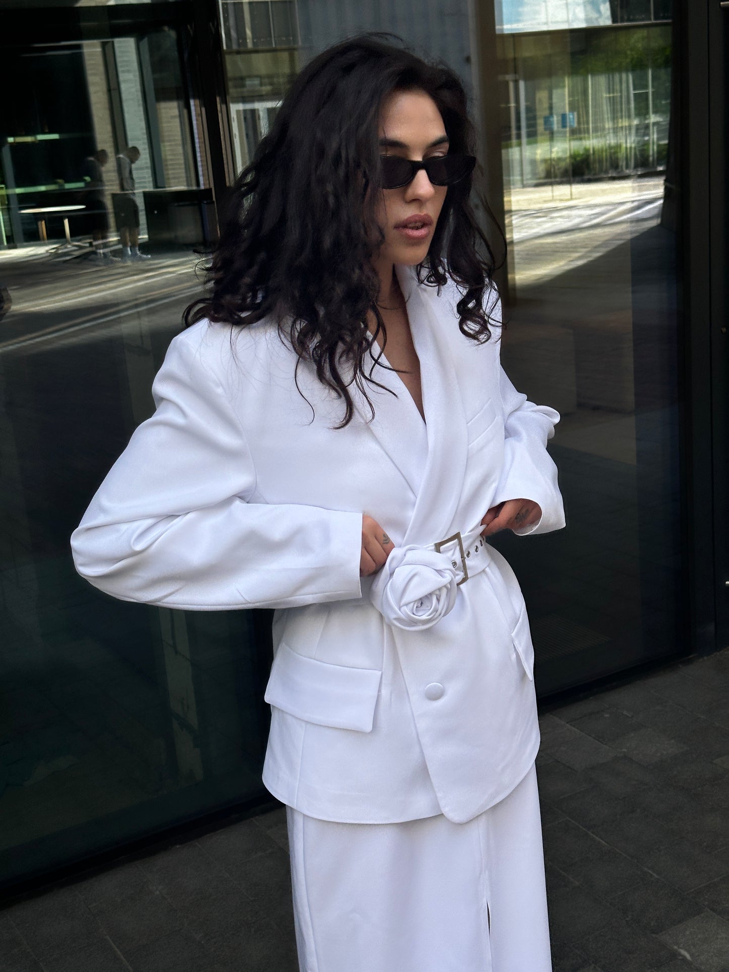 Women's jacket white Hydrangea