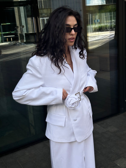 Women's jacket white Hydrangea