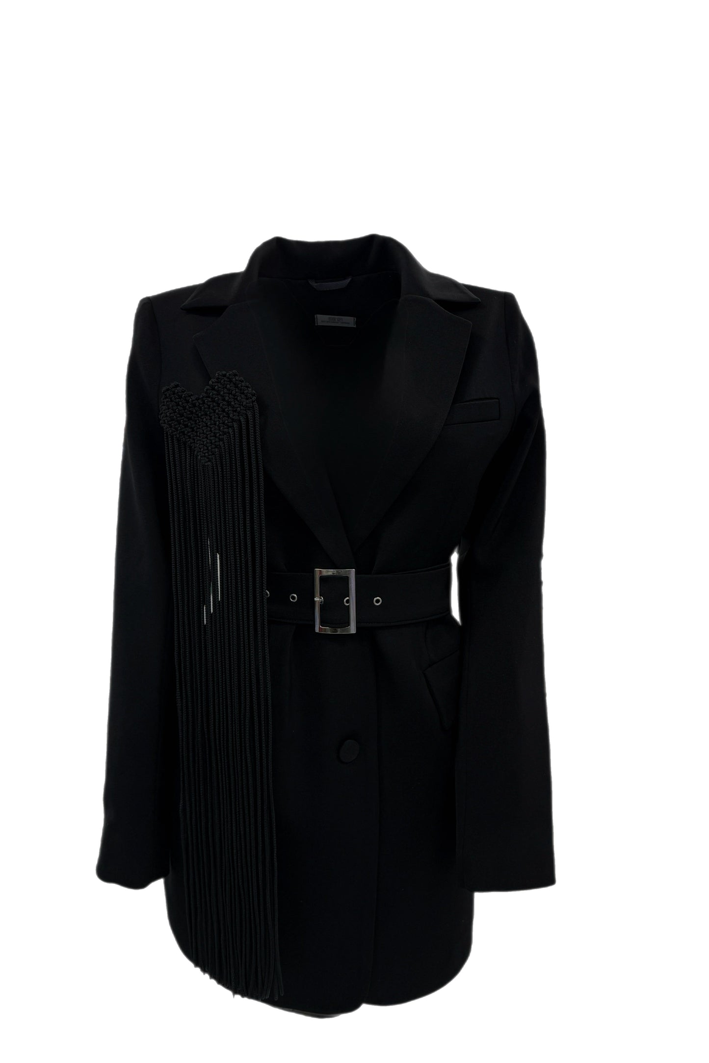 Жіночий жакет чорний з поясом