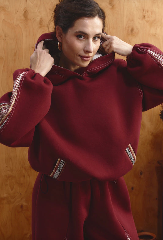 Women's Burgundy Hoodie “Hart”