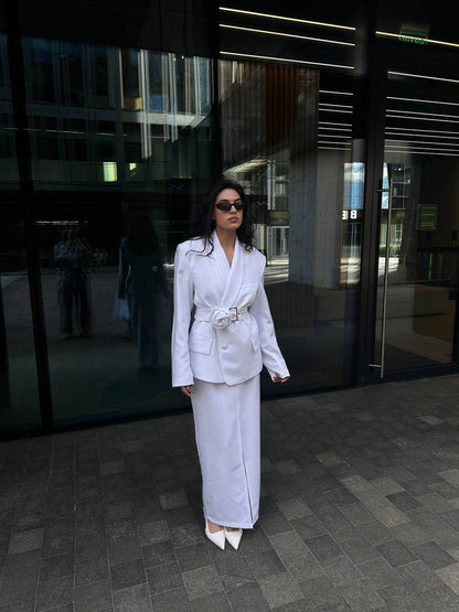 Women's jacket white Hydrangea