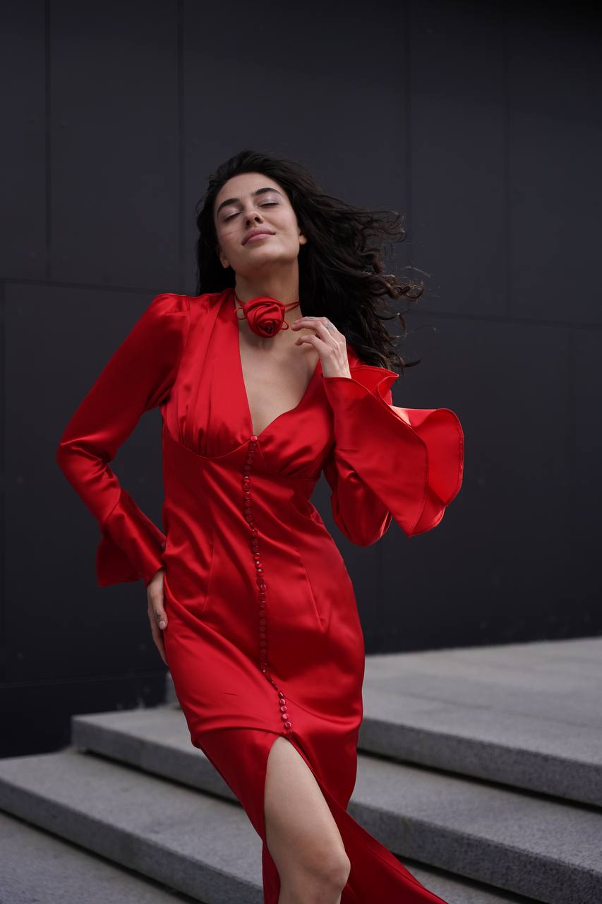 Сукня червона Перлина