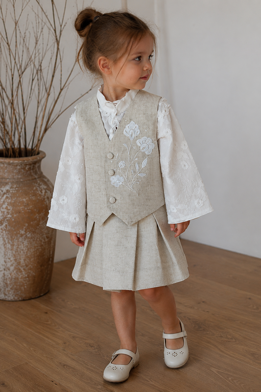 Children's dress with embroidery Mia
