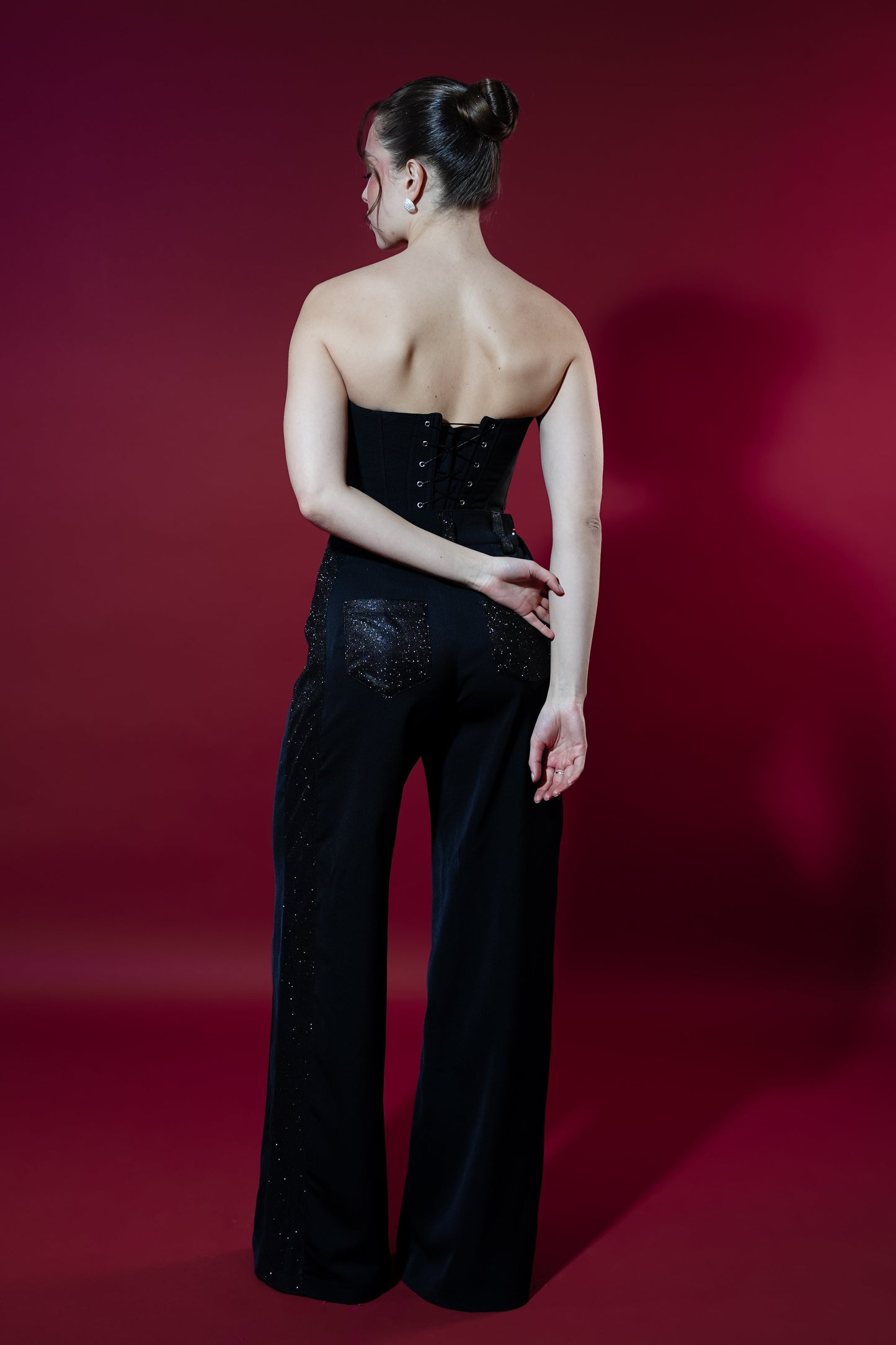 Жіночі штани блискучі чорні
