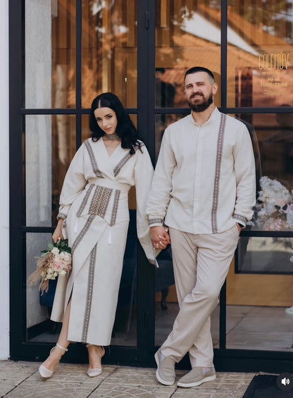 Жіноче кімоно максі бежеве Берегиня