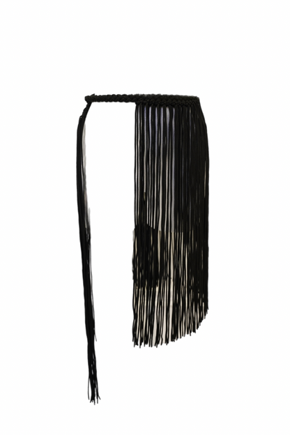 Black macrame belt
