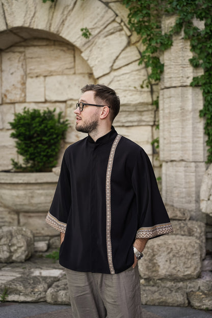 Men's black kimono Svyatogor