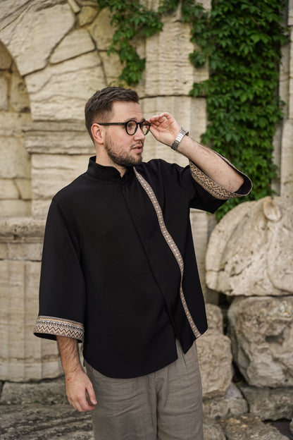 Men's black kimono Svyatogor