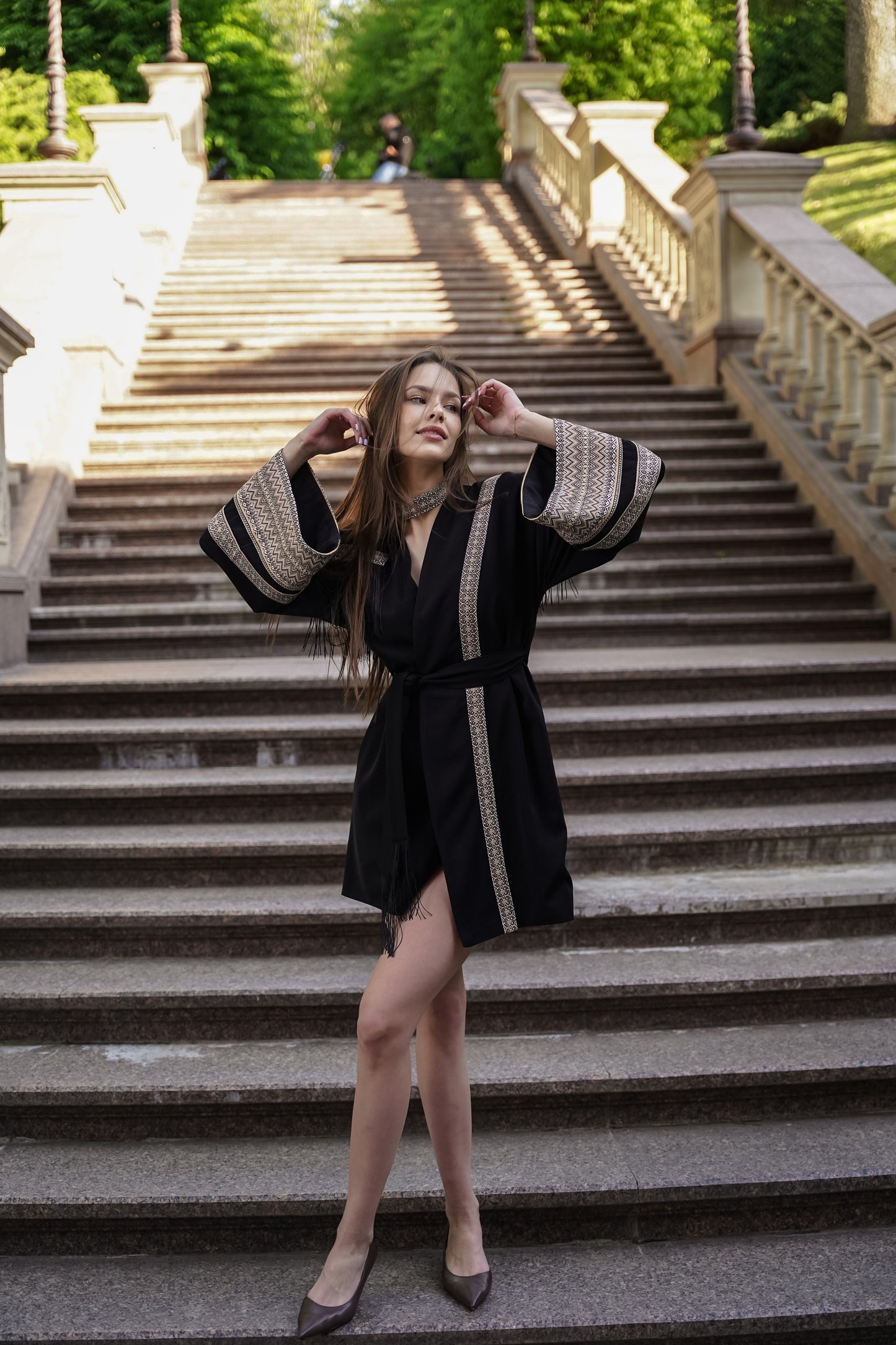 Black mini kimono Alexandra