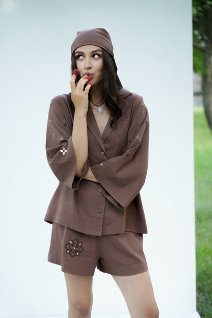 Жіночий костюм коричневий Мальва