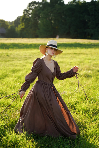 Сукня - накидка коричнева Вікторія