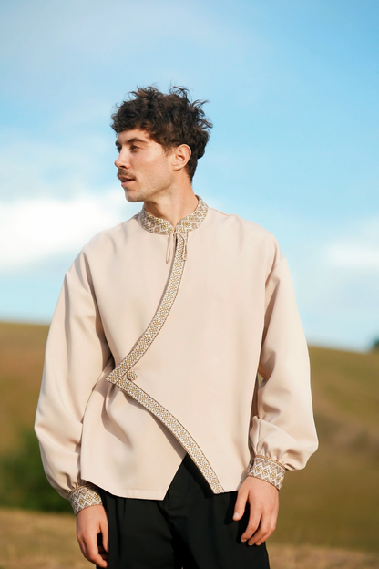 Men's black embroidered shirt Heritage