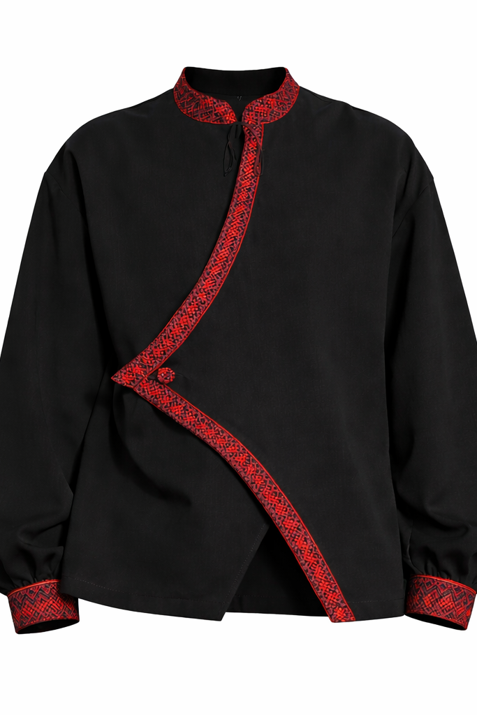 Men's black embroidered shirt Heritage