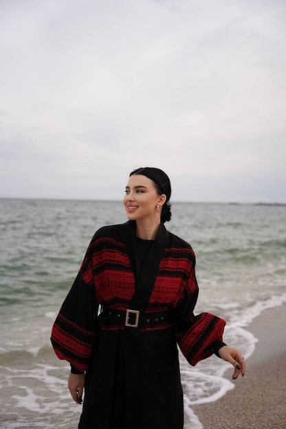 Alda black maxi kimono