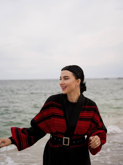 Alda black maxi kimono