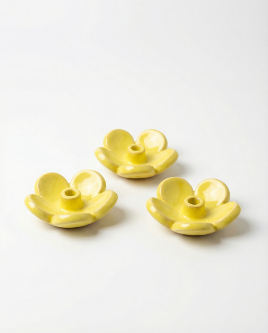 Керамічний підсвічник тюльпан жовтий