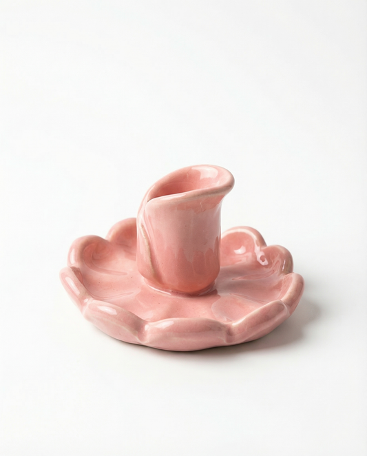 Керамічний підсвічник тюльпан рожевий