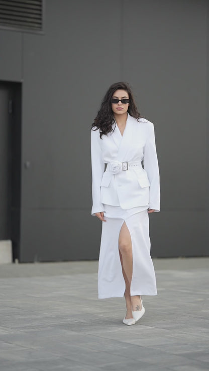 Women's jacket white Hydrangea