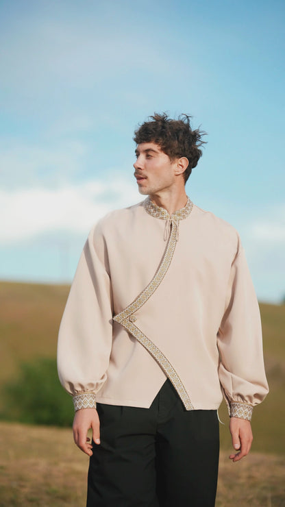 Men's black embroidered shirt Heritage